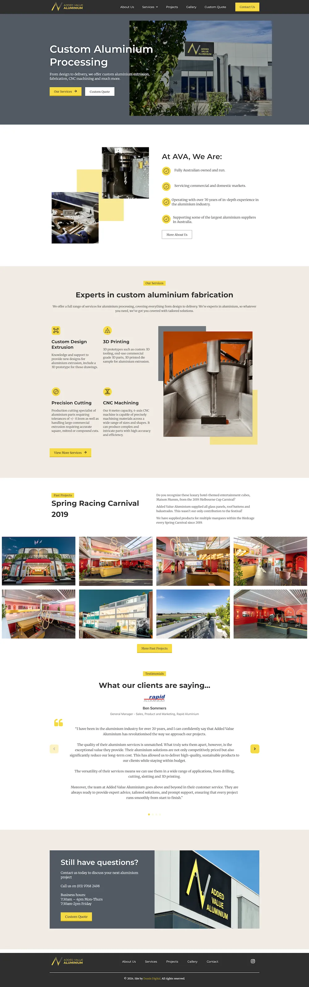 Added Value Aluminium website
