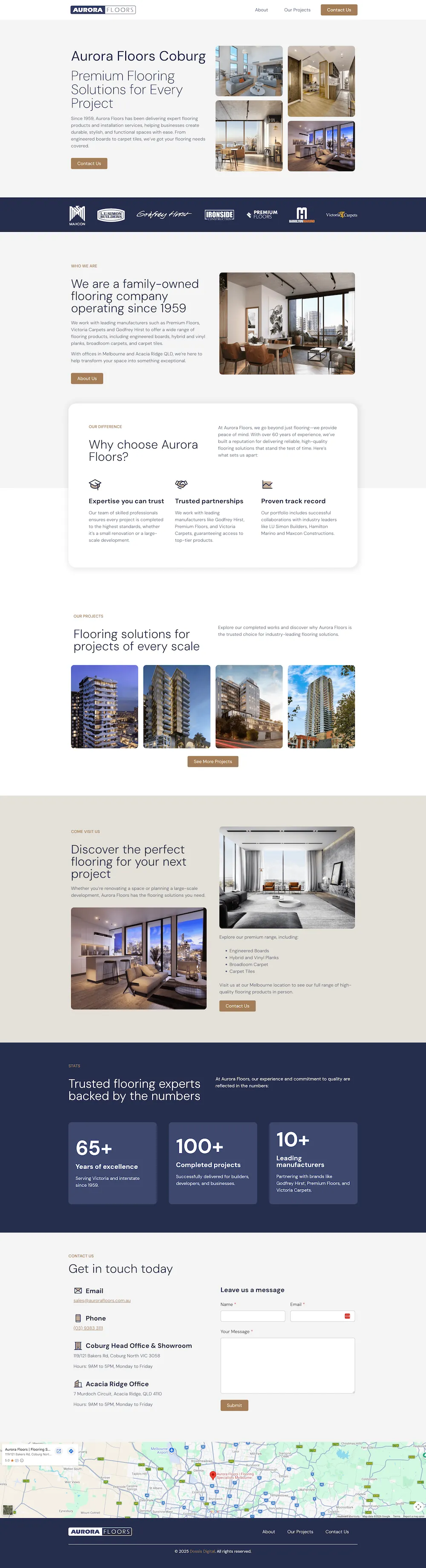 Aurora Floors website