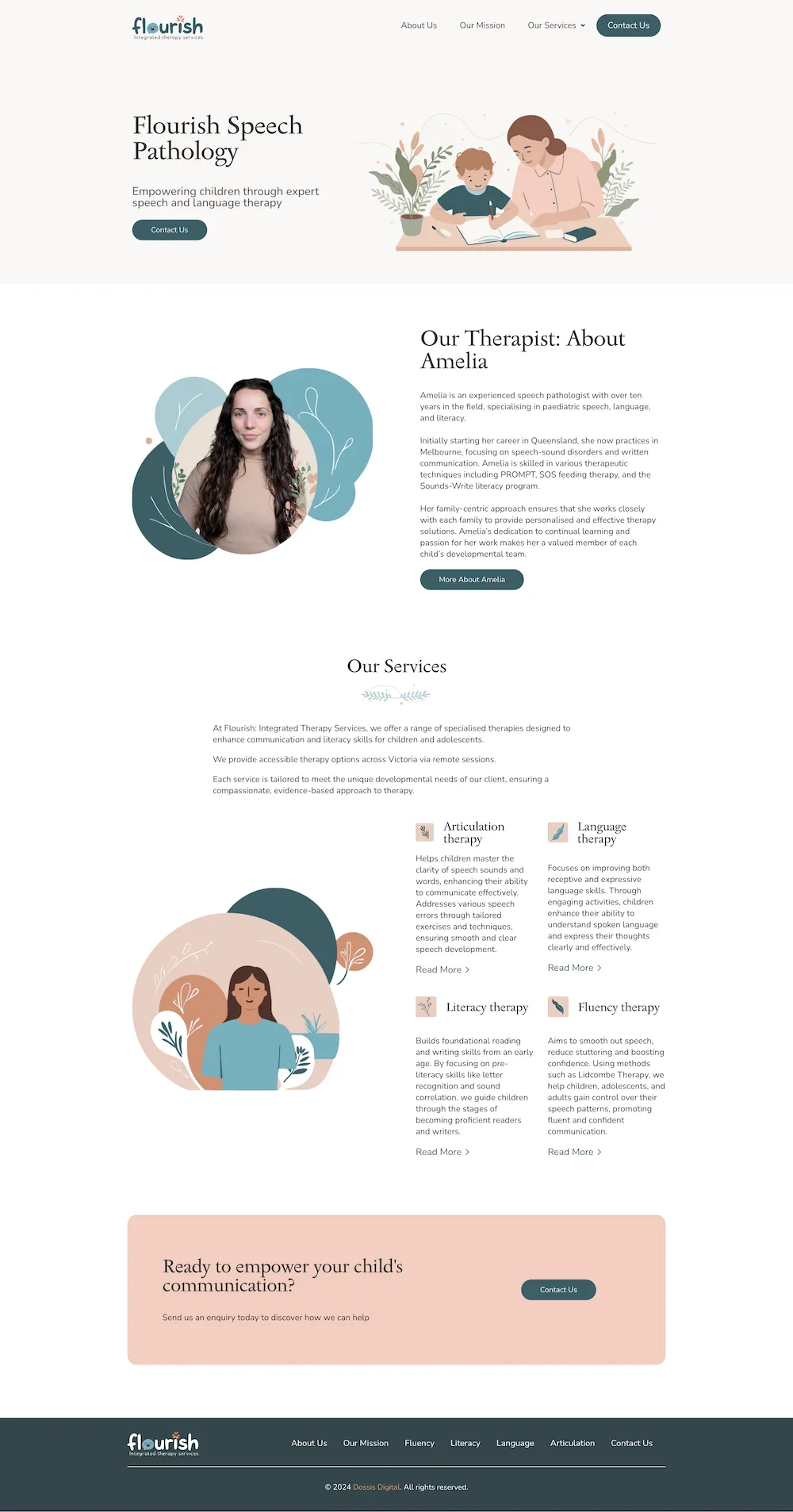 Flourish Therapy website