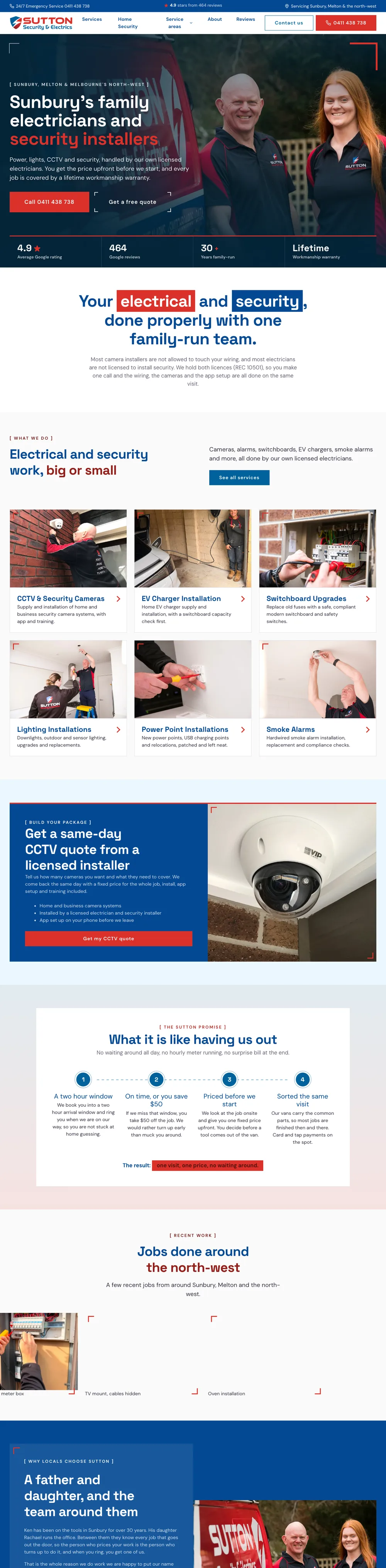 Sutton Security & Electrics, electrical and CCTV website