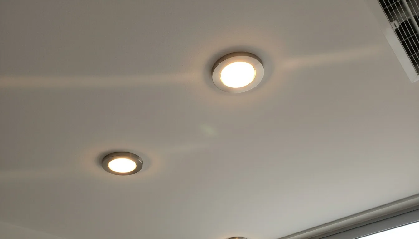 Electrician installing downlights in an Australian home ceiling