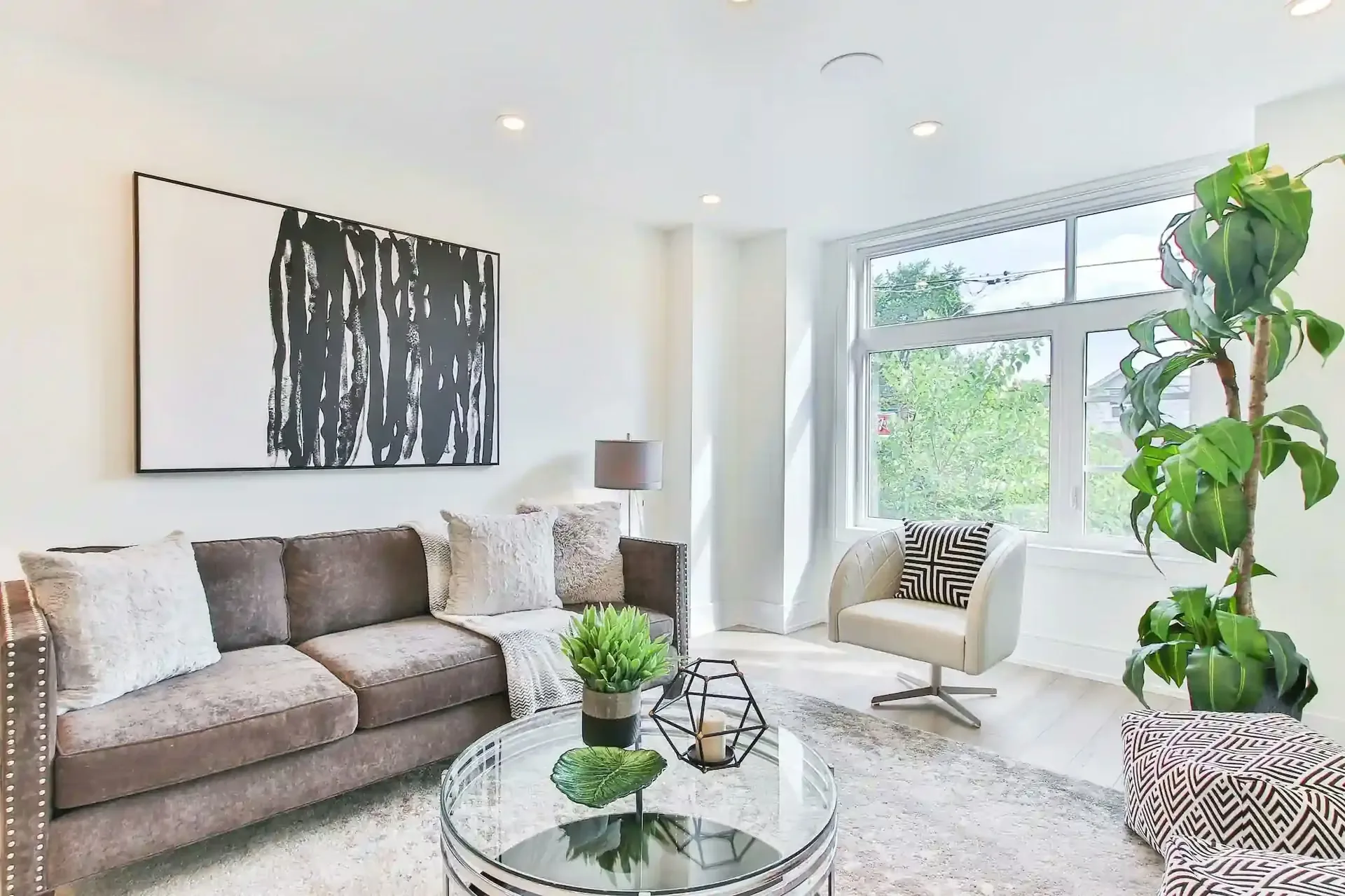 A spotless, professionally cleaned living room