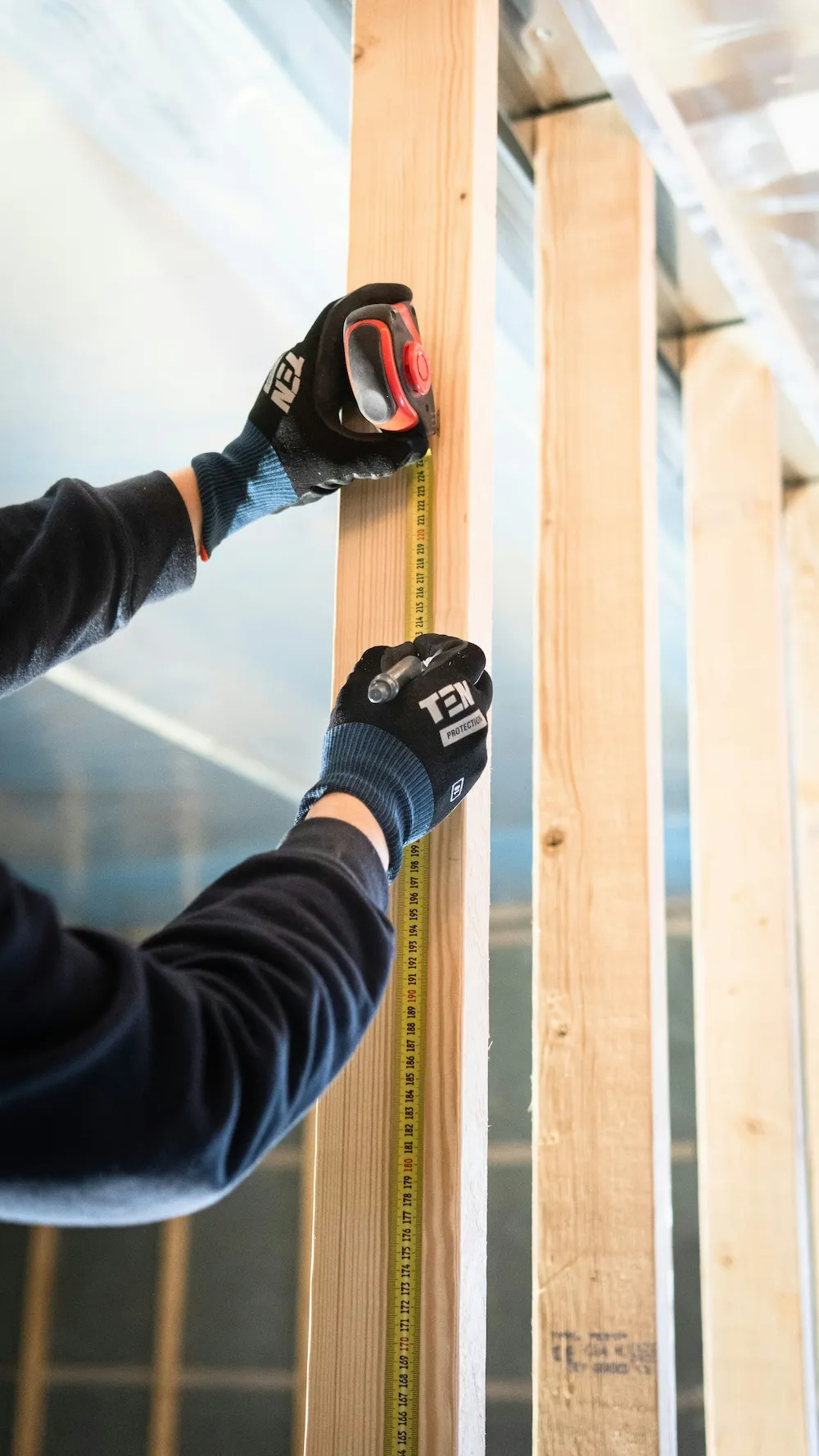 Builder tradie working on a construction site